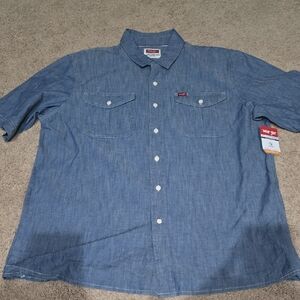 Wrangler Denim-look Button Down Shirt Relaxed Fit NWT